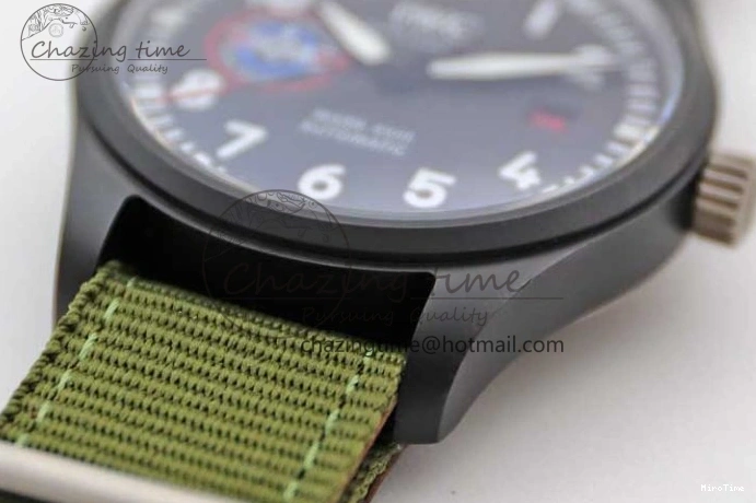 MIROTIME 0119 Packable Mark XVIII ‘TOPGUN SFTI’ Ceramic M+F Best Edition Black Dial on Green Nylon Strap 7048